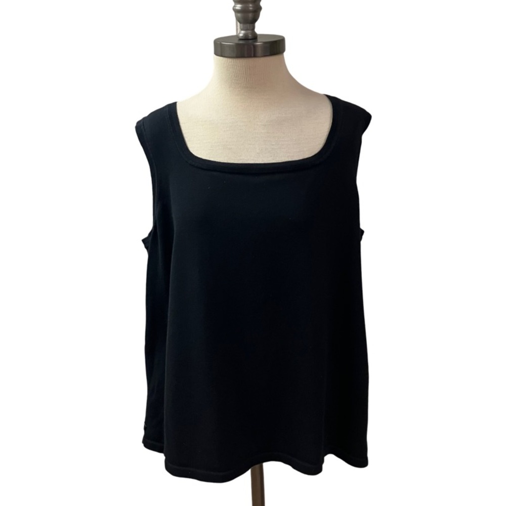 True Vintage Old Money Lauren Ralph Lauren Womens Knit Tank Top SZ 1X Black Y2k